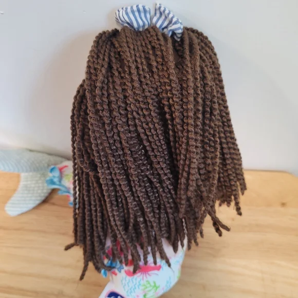 Preppy Pelican Dark Brown Hair Plush Mermaid Doll 18" Stuffed Toy Weighted Tail - Picture 3 of 7